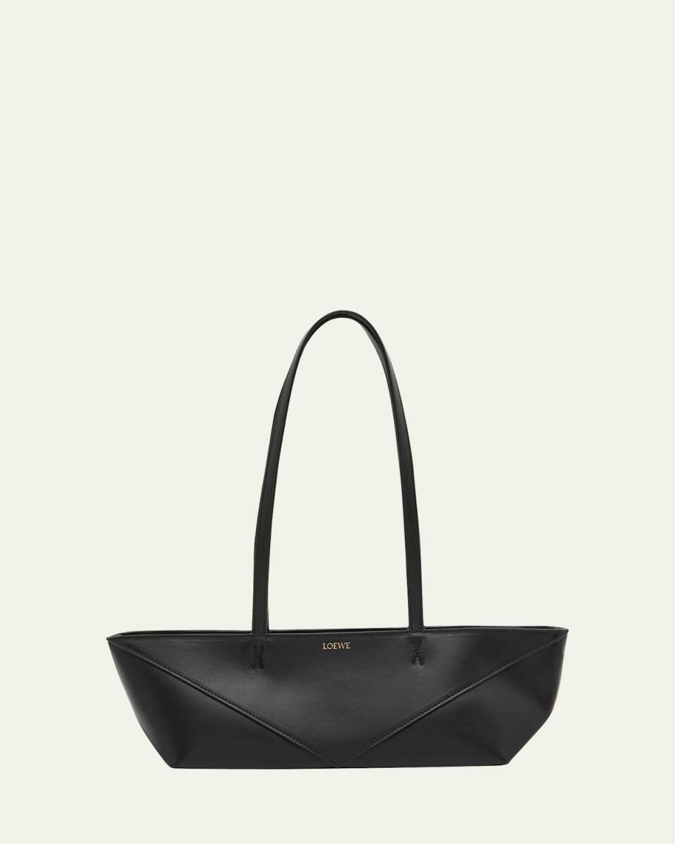 Puzzle Fold Cropped Bag in Shiny Leather